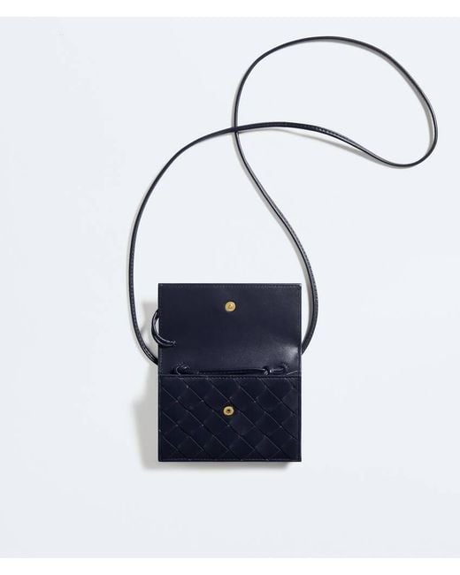 Bottega Veneta Blue Andiamo Badge Holder