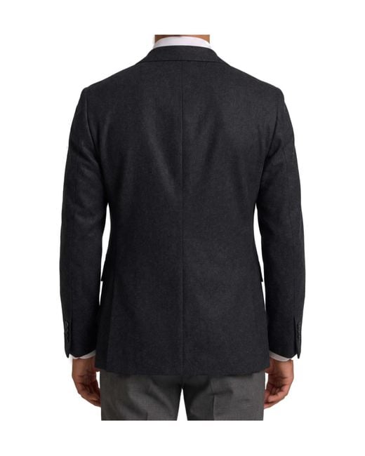 Tagliatore Black New York Double-Breasted Virgin Wool Jacket for men