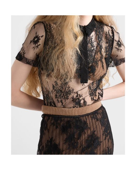 Prada Black Lace Top