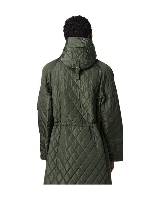 Burberry Green Parka Coat for men