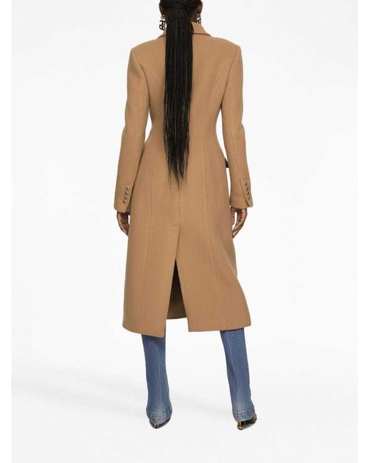 Dolce & Gabbana Natural Long Double-Breasted Coat