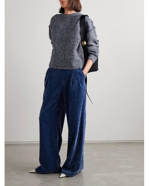 Proenza Schouler Blue Remy Crew Neck Blended Sweater
