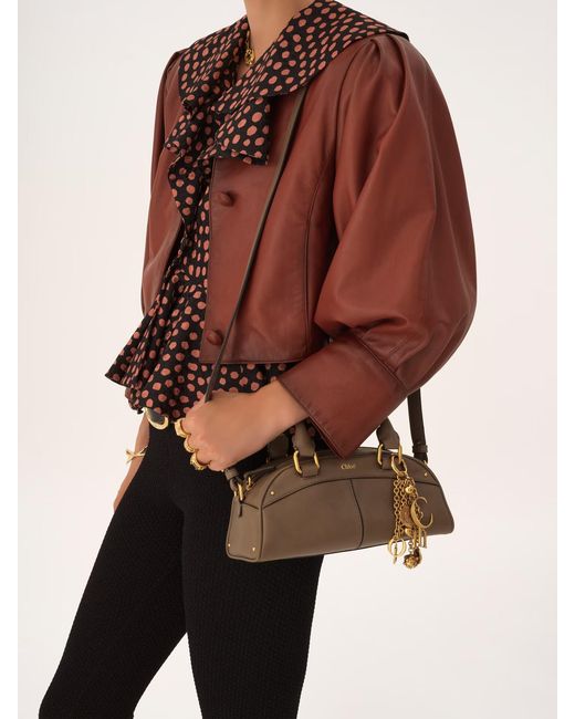 Chloé Brown Chloé Small Bowling Top Handle Bag