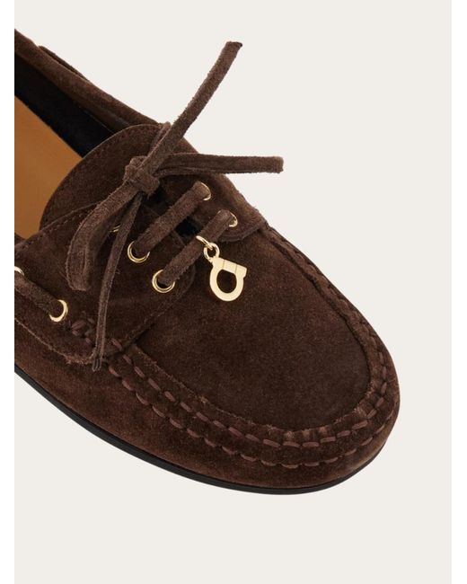 Ferragamo Brown Boat Shoe
