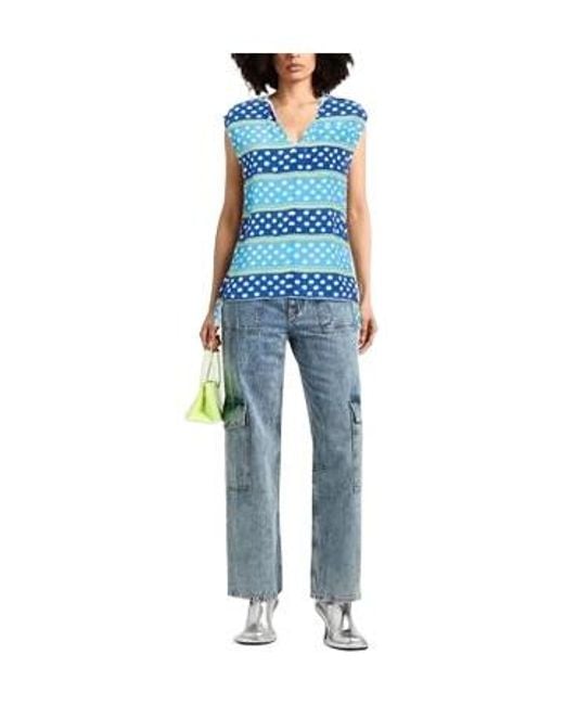 Marni Blue Polka-Dot Tops