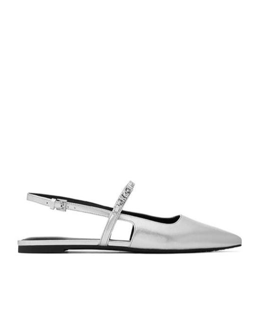 MICHAEL Michael Kors White Dina Rhinestone-Embellished Ballet Flats