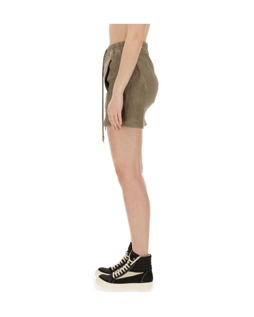 Rick Owens Green Lido Drawstring Mini Skirt