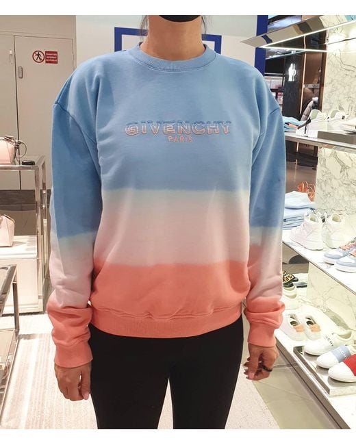 Givenchy Blue Logo Graded Sweater