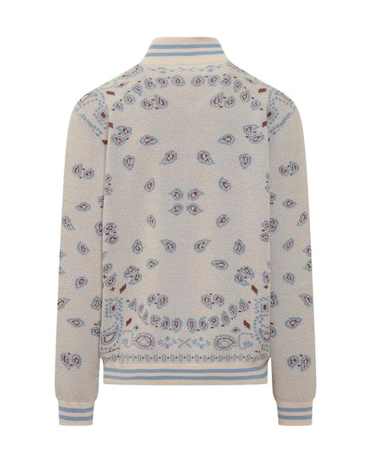 Alanui Gray Bomber Piquet Bandana for men