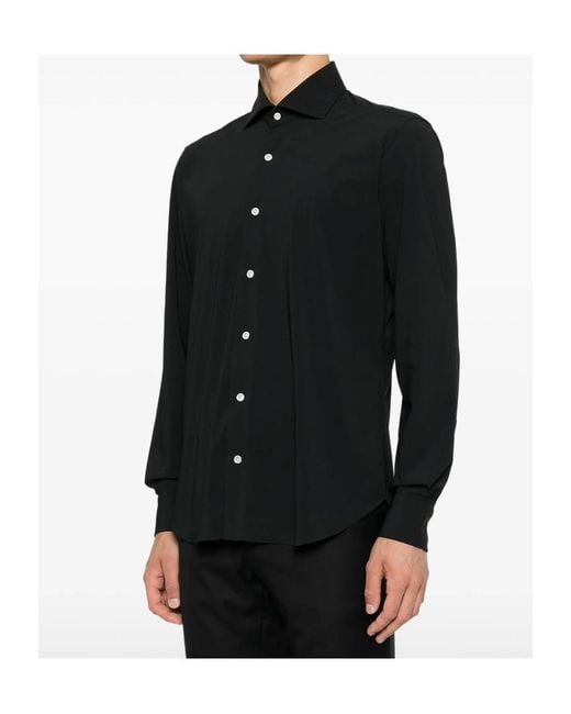 Barba Napoli Black Long-Sleeved Shirt for men