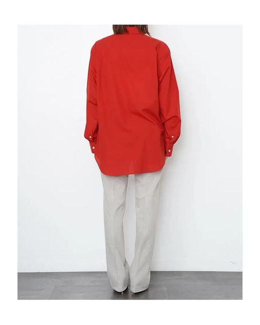 Auralee Red Cotton Shirt