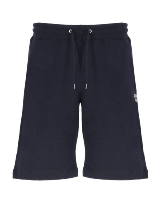 Paul Smith Blue Ps Paul Smith Zebra Patch Drawstring Bermuda Shorts for men