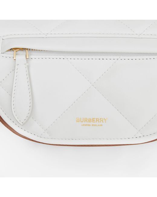 Burberry White Mini Quilted Olympia Bag