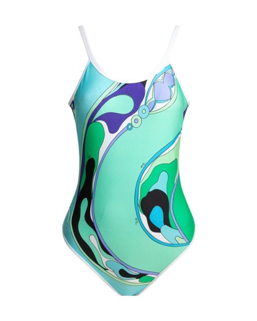 Emilio Pucci Blue "Orchids" One-Piece Swimsuit