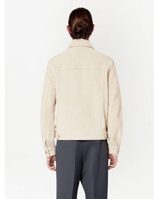 AMI Natural Suede Buttoned Shirt Jacket for men