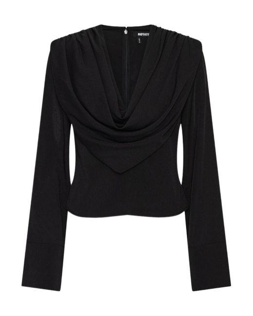 ROTATE BIRGER CHRISTENSEN Black Long-Sleeve T-Shirt