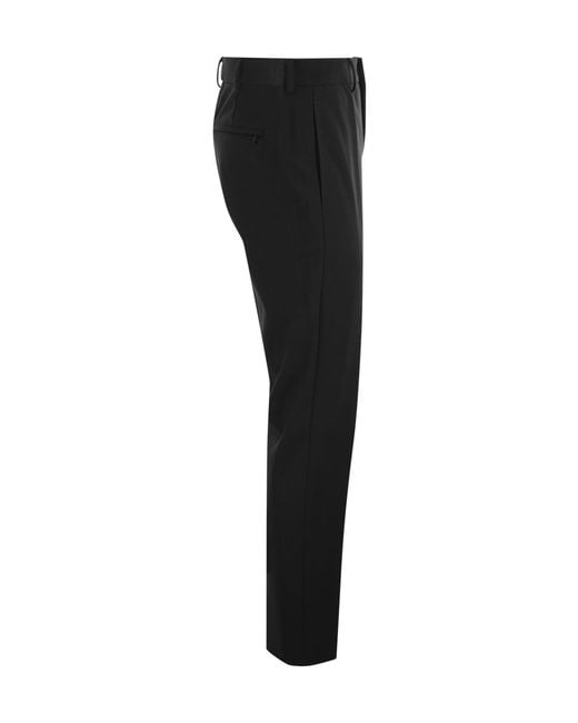 PT01 Black Pt Torino Pleated Tailored Trousers for men