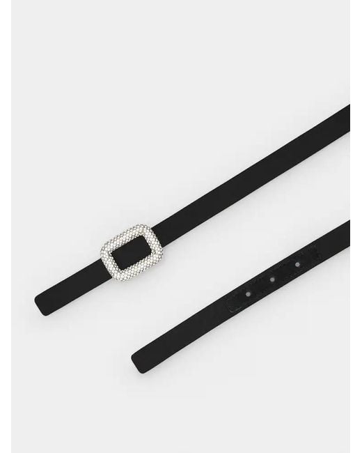Roger Vivier White Viv' Choc Strass Buckle Belt
