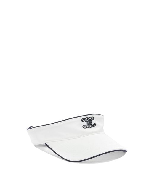 Céline White Patterned Sun Hat
