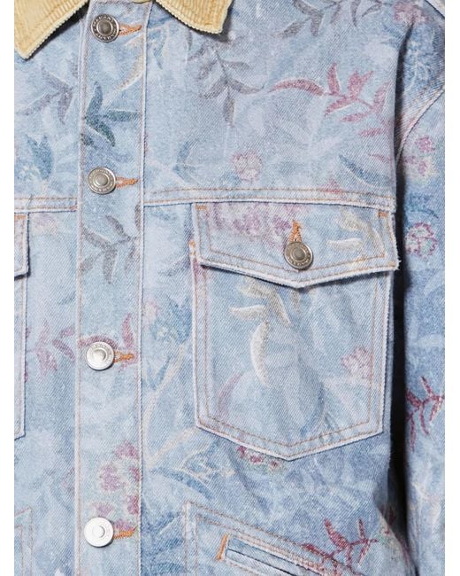 Isabel Marant Blue Floral Print Denim Jacket for men