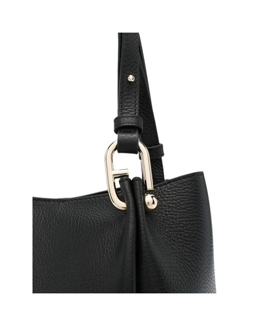 Furla Black Nuvola Logo-Plaque Tote Bag