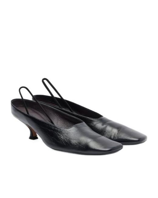 Calvin Klein Black Anna Leather Slingback Pumps