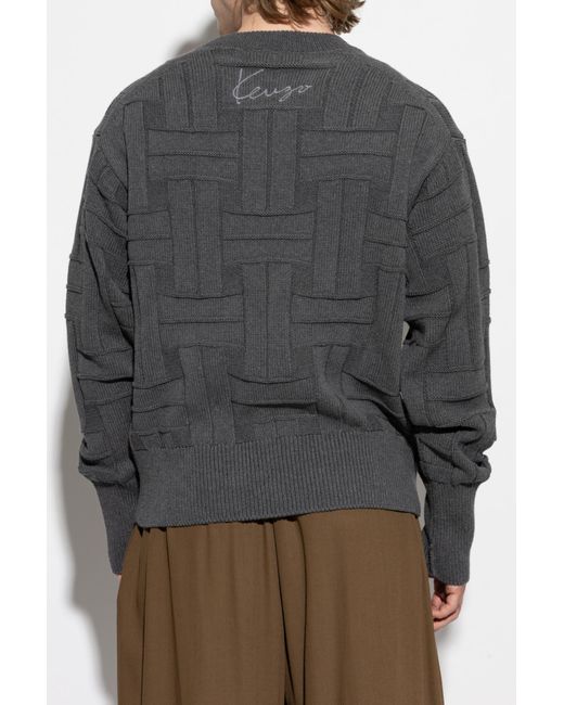 KENZO Gray Sweater With A Crew Neck for men