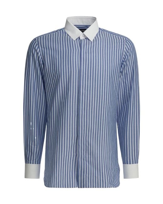 Tom Ford Blue Long Sleeve Striped Shirt for men