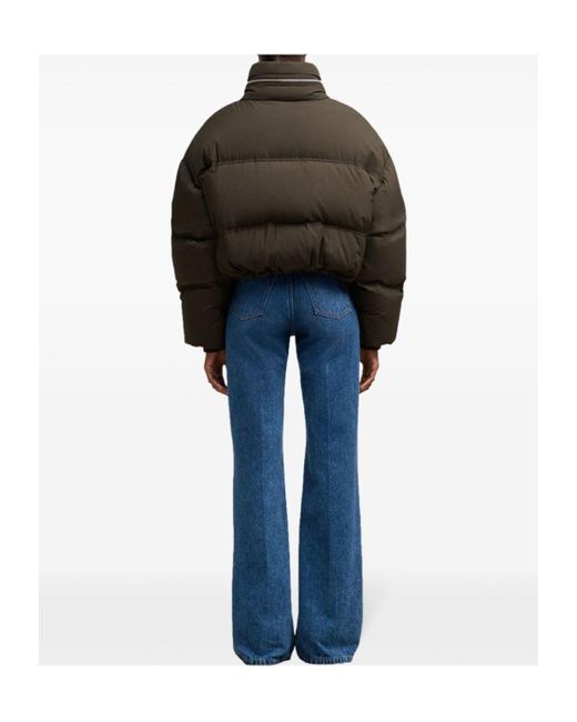AMI Brown Zipped Puffer Jacket