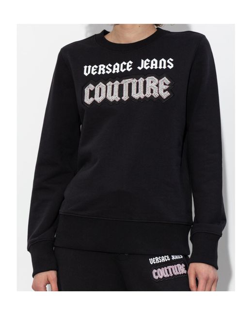 Versace Jeans Black Couture Logo Crewneck Sweater