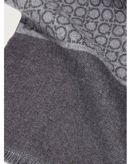 Ferragamo Gray Ferragamo Gancini Monogram Scarf for men