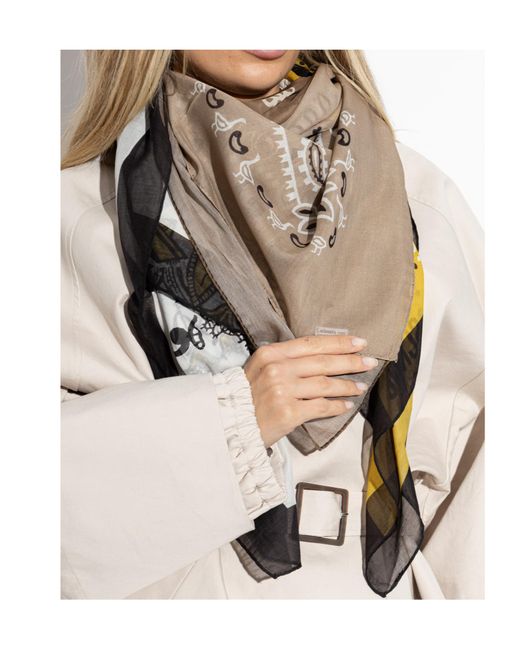 Moschino Yellow Logo Printed Scarf for men