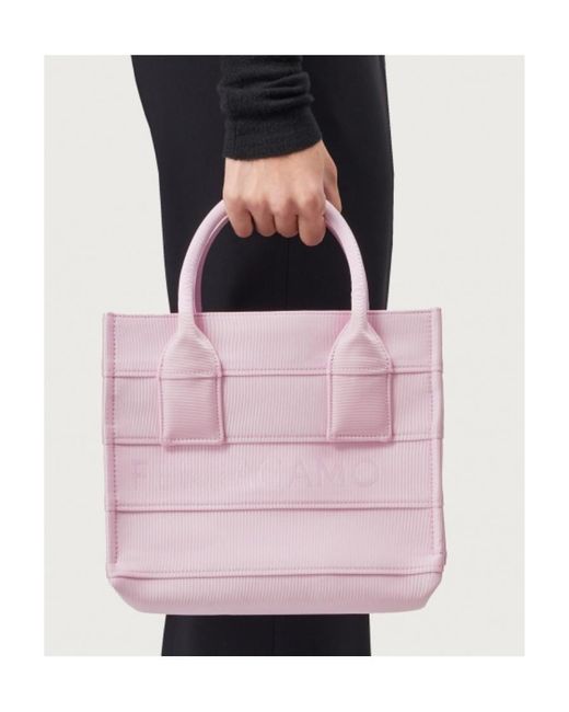 Ferragamo Pink Ferragamo Signature Small Tote Bag