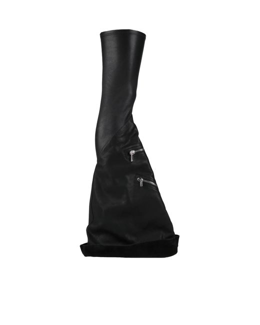 Rick Owens Black Simple Leather Boots