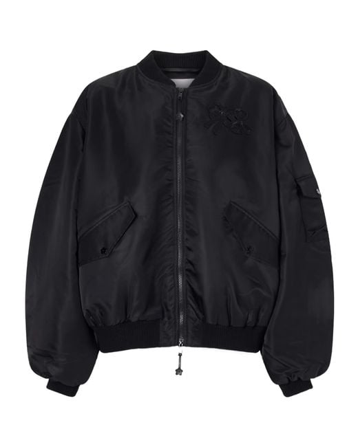 CECILIE BAHNSEN Black Loose Fit Bomber Jacket