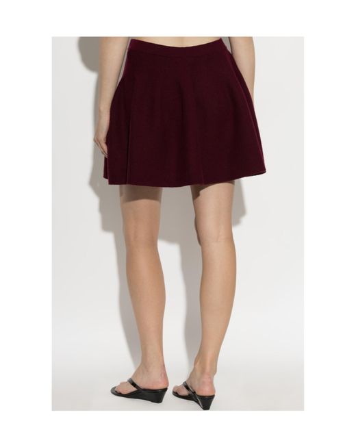 Lisa Yang Red Pleated Knit Mini Skirt