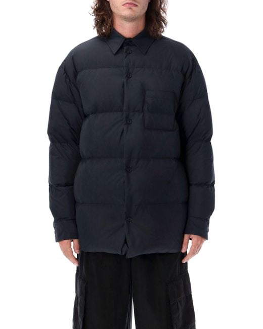 Off-White c/o Virgil Abloh Blue Buttoned Long-Sleeved Puffer Jacket for men