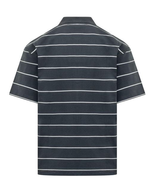 K-Way Blue Valar Slim Fit Striped Polo Shirt for men