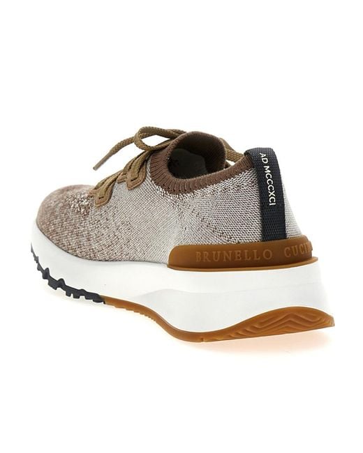 Brunello Cucinelli Multicolor Knitted Low-Top Sneakers for men