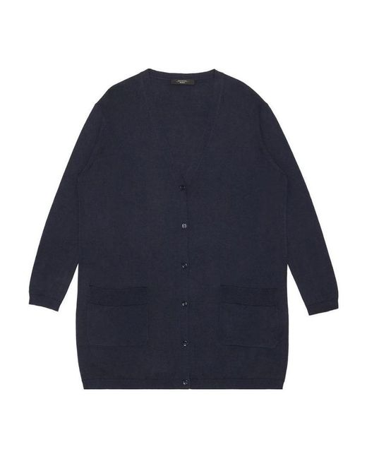 Weekend by Maxmara Blue Long-Sleeved Knitted Cardigan