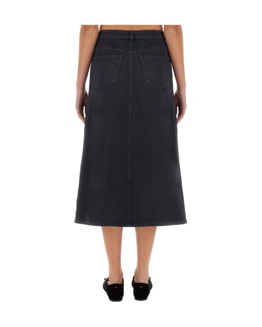 A.P.C. Blue High-Waist Georgia Skirt