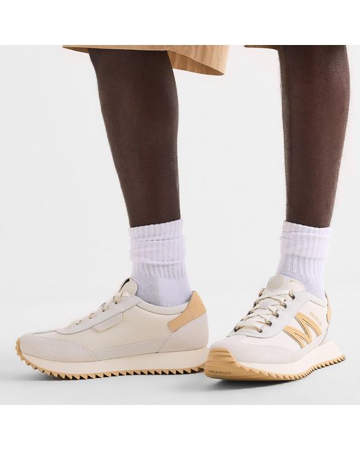 Moncler White Simple Running Shoes for men