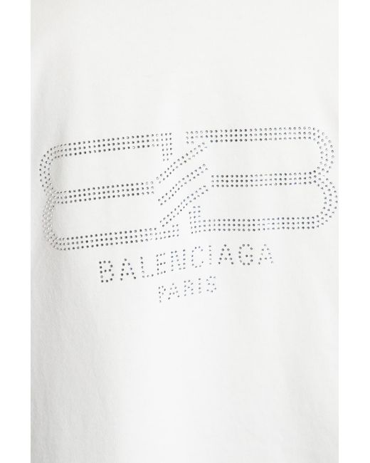 Balenciaga White Bb Paris Medium Fit T-Shirt
