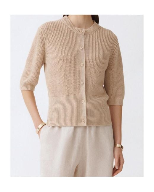 Fabiana Filippi Natural Crew Neck Cardigan
