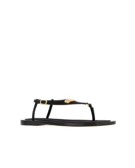 Balenciaga White Riva Thong Flat Sandals