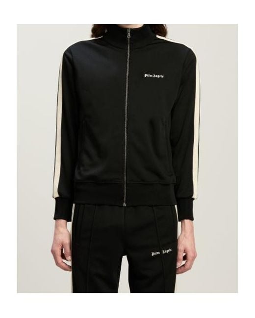 Palm Angels Black Classic Logo-Print Track Bomber Jacket for men