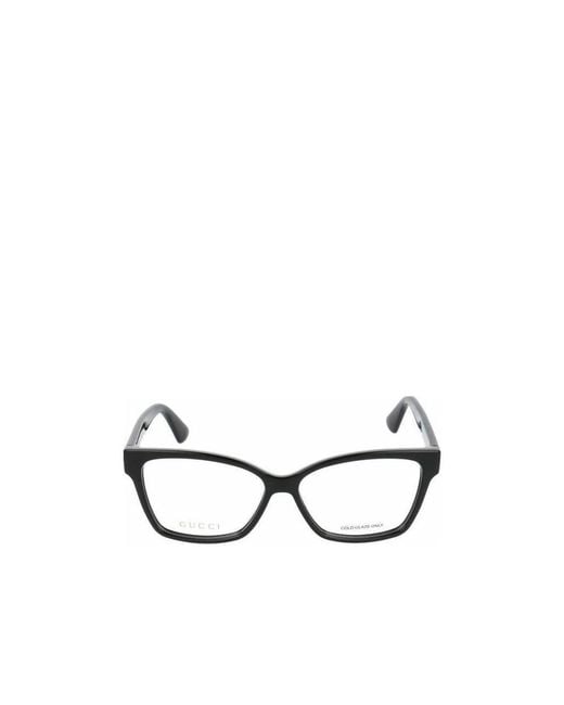 Gucci White Eyewear Rectangle Frame Glasses