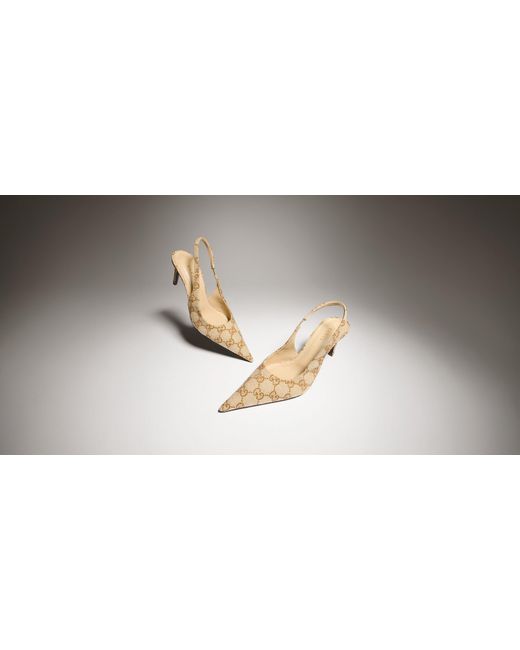 Gucci Metallic Donna Crystal Slingback Pump