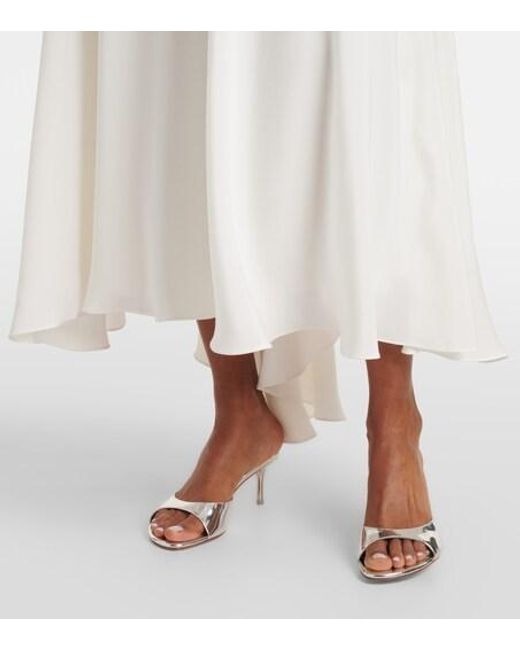 Rodarte White Floral-Appliqué Silk Crêpe Gown
