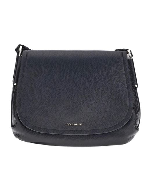Coccinelle Blue Logo Printed Shoulder Bag